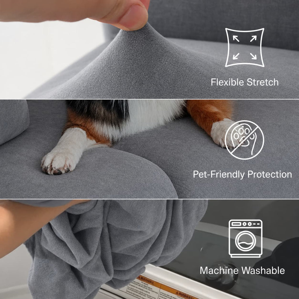 Hushvo sofa cover stretch pet-friendly and machine-washable features