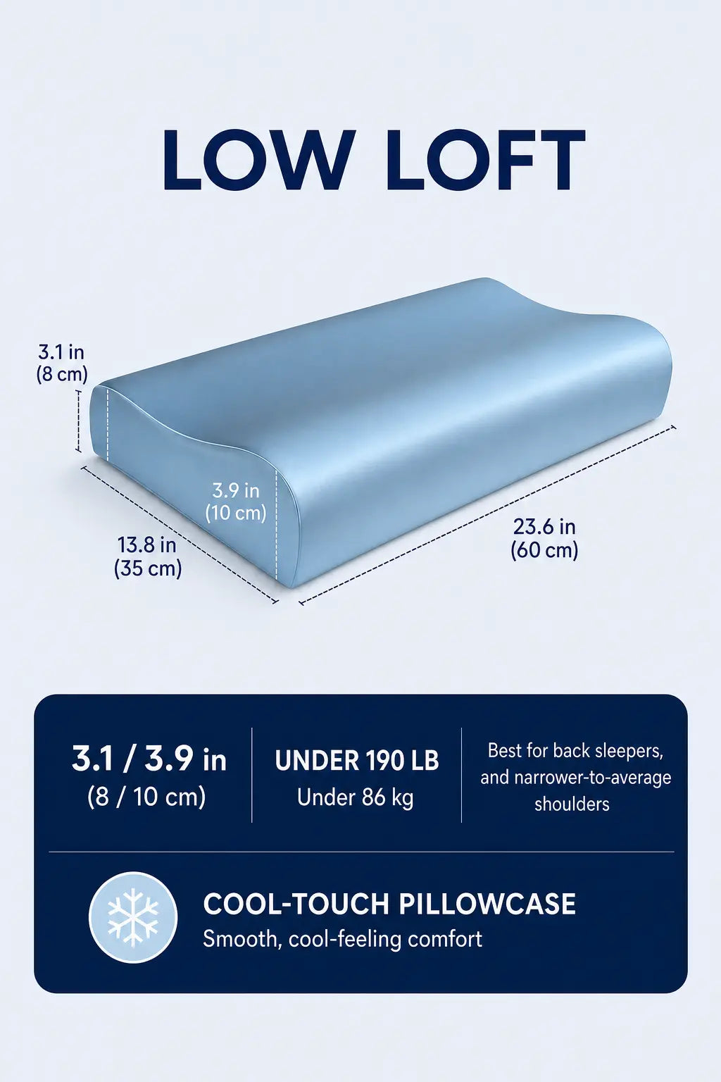 High-Loft Cervical Memory Foam Pillow for Big & Tall Side Sleepers