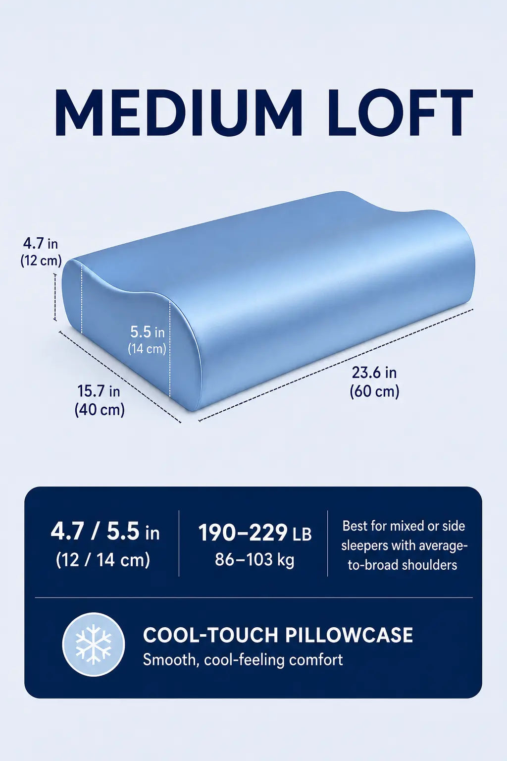 High-Loft Cervical Memory Foam Pillow for Big & Tall Side Sleepers