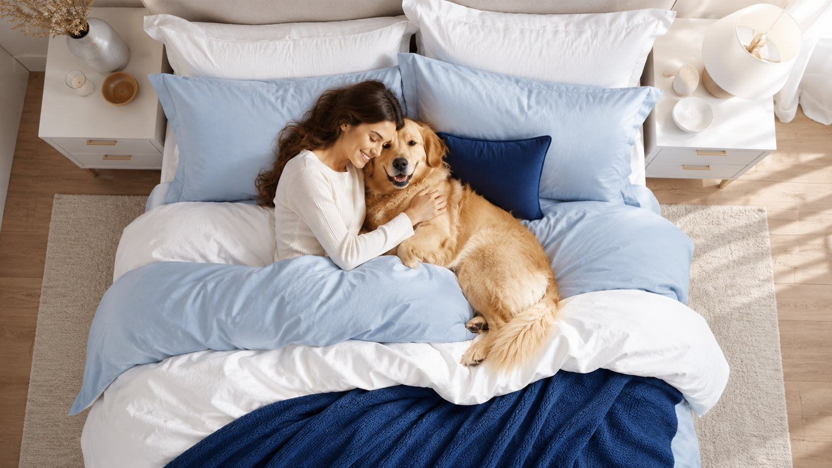 Hushvo pillow in a calm bedroom