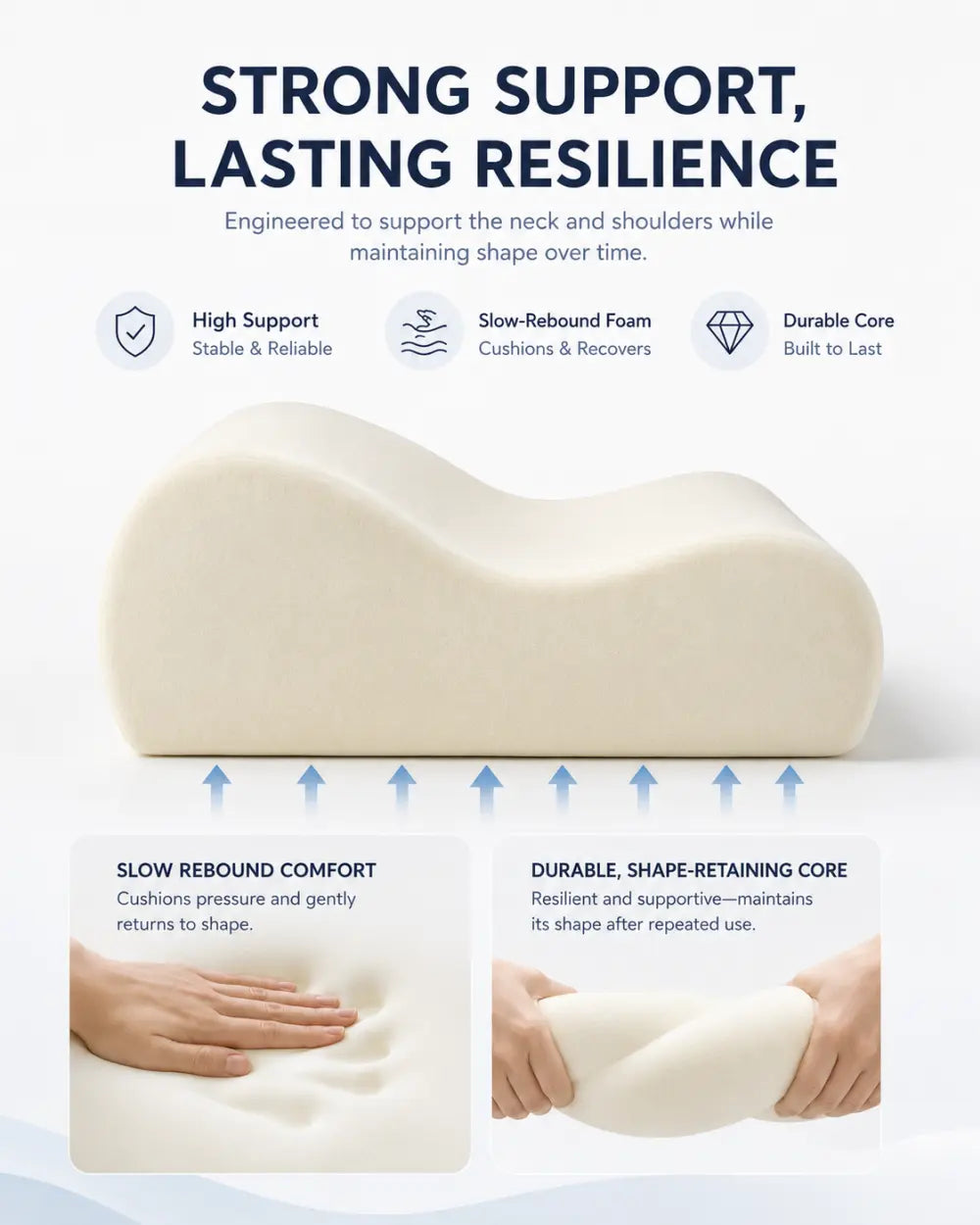 High-Loft Cervical Memory Foam Pillow for Big & Tall Side Sleepers