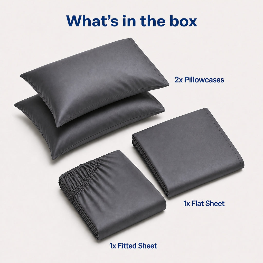 Cooling Bamboo Blend Sheet Set – Silky Soft 4-Piece Bedding for Hot Sleepers
