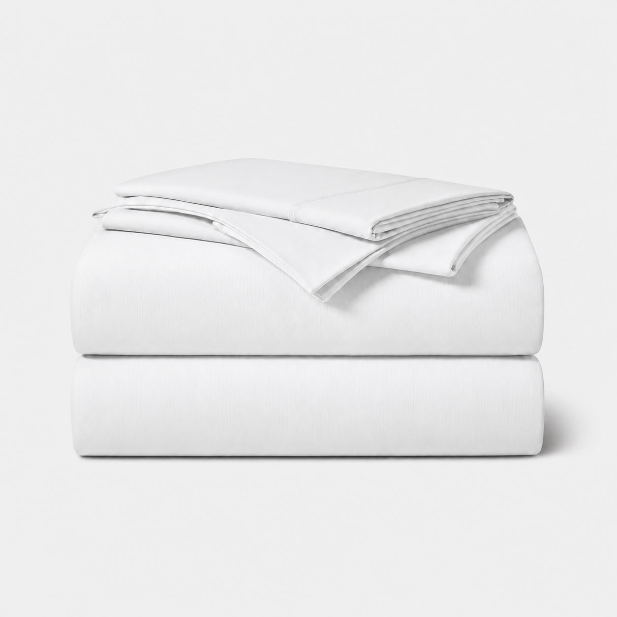 White four-piece bamboo blend sheet set